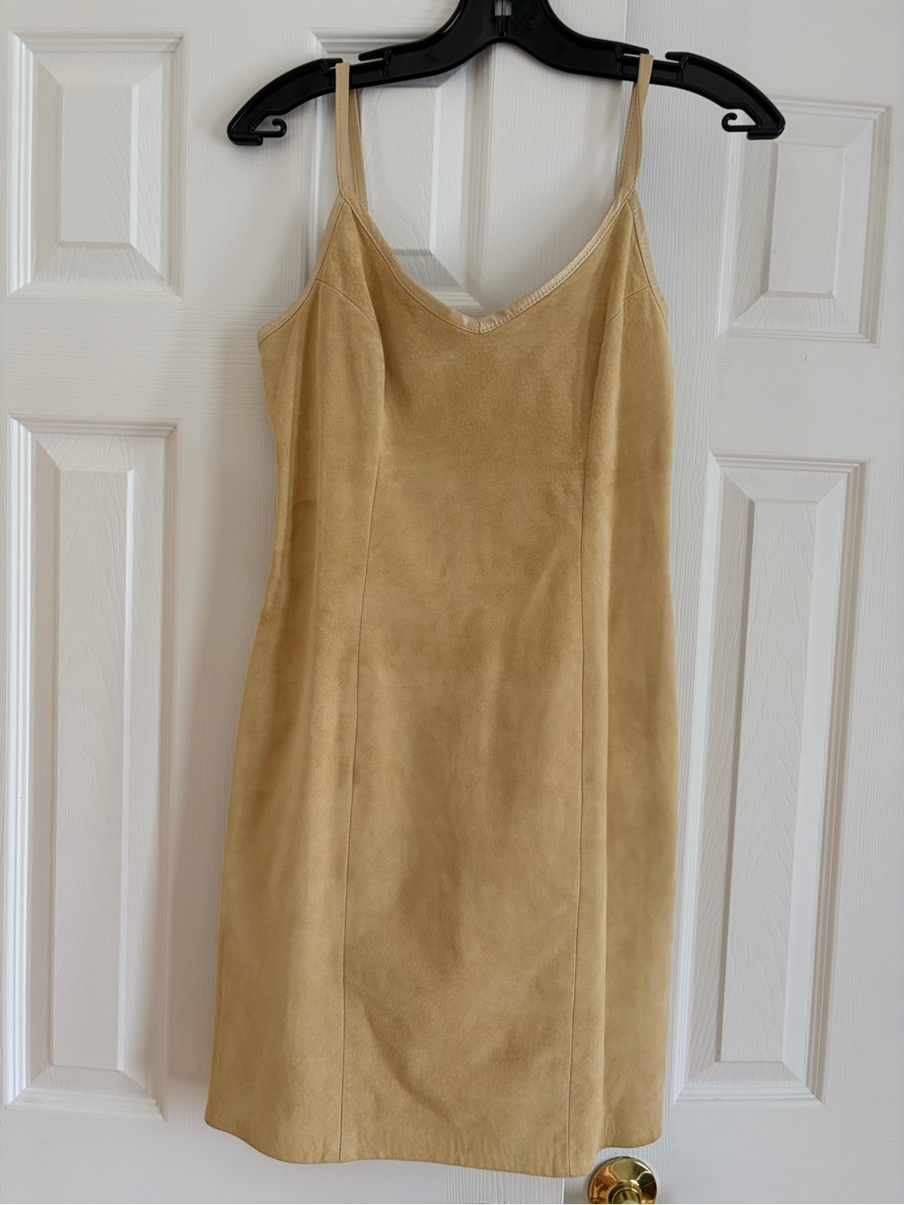 Danier Suede Mini Slip Dress in Tan